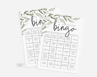 Green Stems - Find the Guest Bingo - Bridal Shower Game