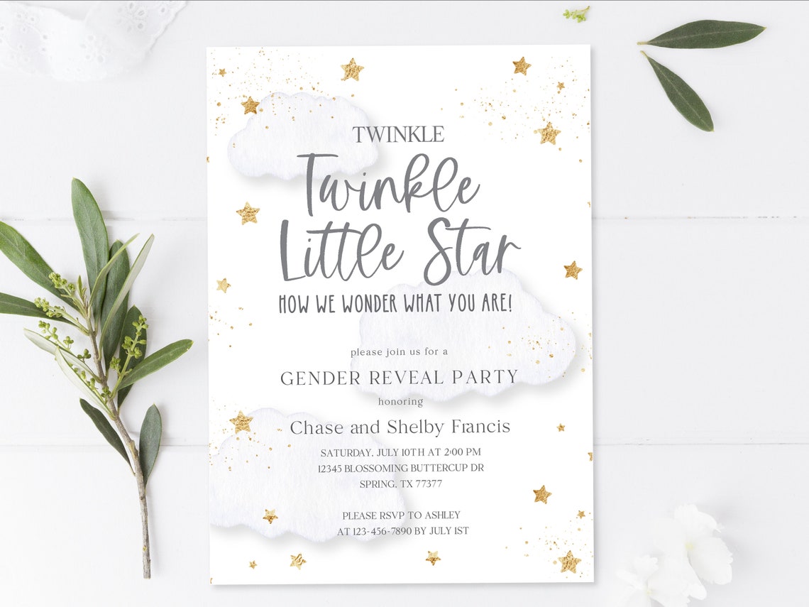 Twinkle Twinkle How We Wonder What You Are Baby Gender - Etsy