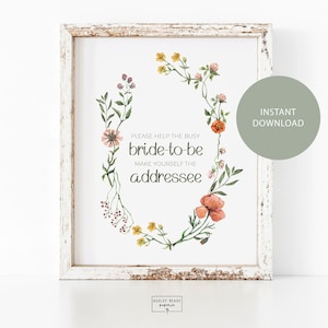 "Handarbeit - ""Handy Blumen"" - Brautparty Zeichen - Instant Download - Machen Sie sich zum Adressaten."