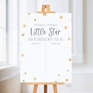 Guess the Gender Chart - Twinkle Twinkle How We Wonder What You Are - Baby Gender Reveal Sign, Shower Decor - Edit with Templett