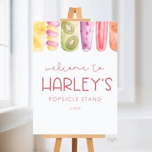 Welcome Sign - Popsicle Birthday Party - Popsicle Stand - Popsicle Theme - Pool Party - Summer - Digital Download - Edit with Templett