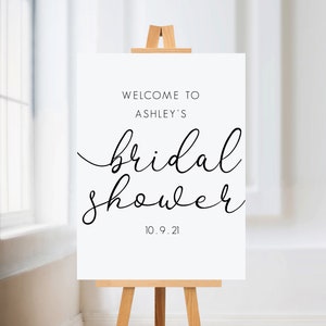 Welcome Sign for Bridal Shower, Script, Personalized Welcome Poster, Digital Download