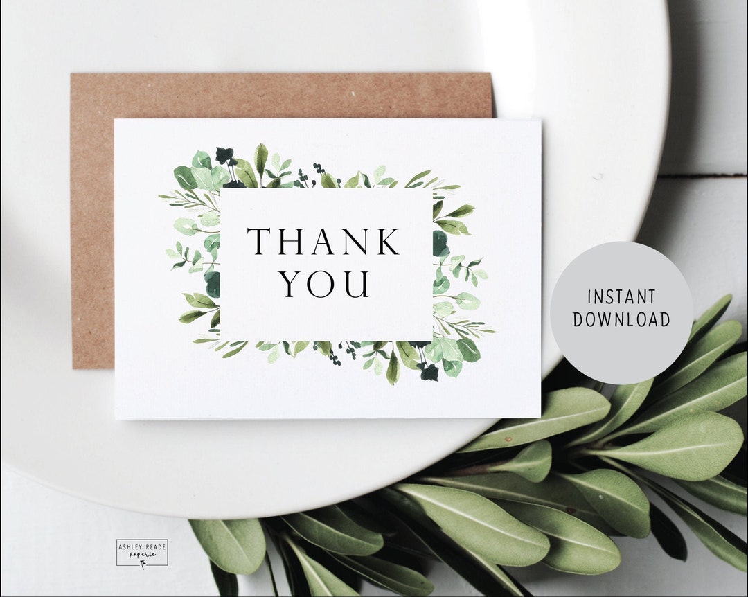 Biglietto di ringraziamento con cornice verde - addio al nubilato o baby shower - Italia