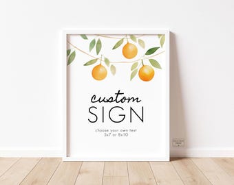 Editable - Little Cutie Birthday Party Custom Sign - Oranges - First Birthday - Party Decor - Digital Download - Edit with Templett