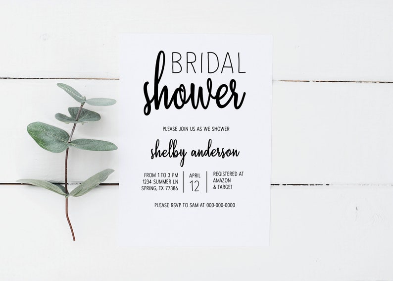 Bridal Shower Invitation and Thank You Card kraft Etsy