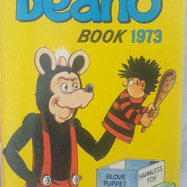 Retro Vintage from 1973 The Beano Book featuring Dennis the menace