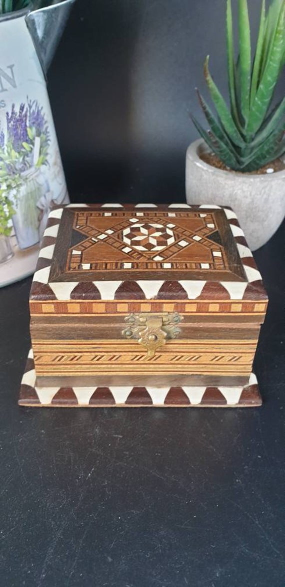 vintage wooden marquetry roll Gem