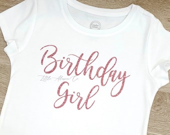 Birthday Girl Rose Gold Personalized Shirt