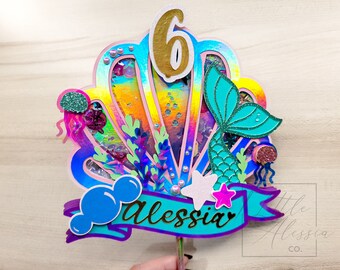 Mermaid Cake Topper | Mermaid shaker | Under the Sea Theme Cake & Cupcake Topper | Mermaid Birthday Decor | Mermaid Party Decorations