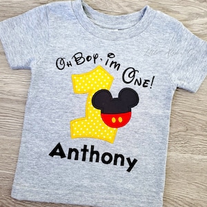 Mickey Mouse Birthday Shirt, 1st birthday Mickey Mouse, First Birthday Boy shirt, Mickey Mouse Party Shirt | ANY NUMBER