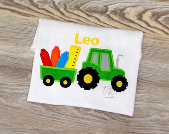 Back To School Tractor Shirt | Boys Pre-K Here I come Shirt | Kindergarten Here I Come | School Supply Tractor | Kids Back To School Shirt