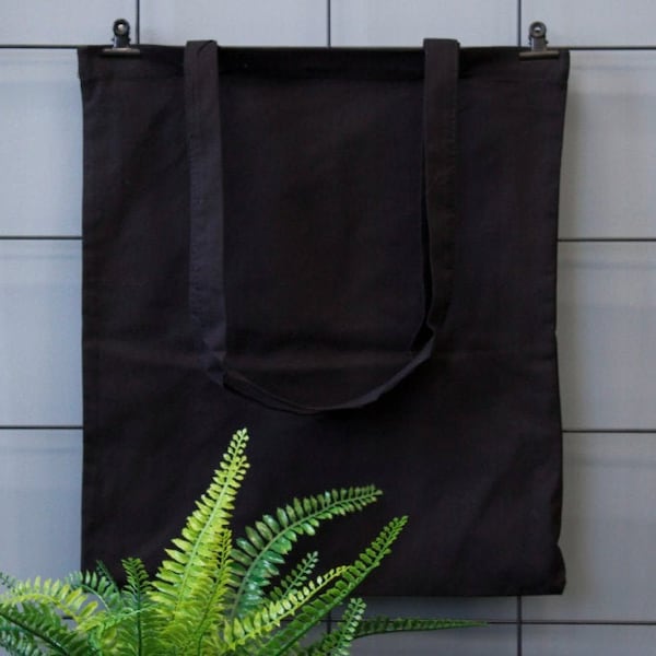 Grocery Bag - Shopping Bag - Cotton Tote Bag - Minimalist Gym Bag - Eco-Friendly Bag - Reusable Bag - Multi-Use Bag - Black Cotton Bag