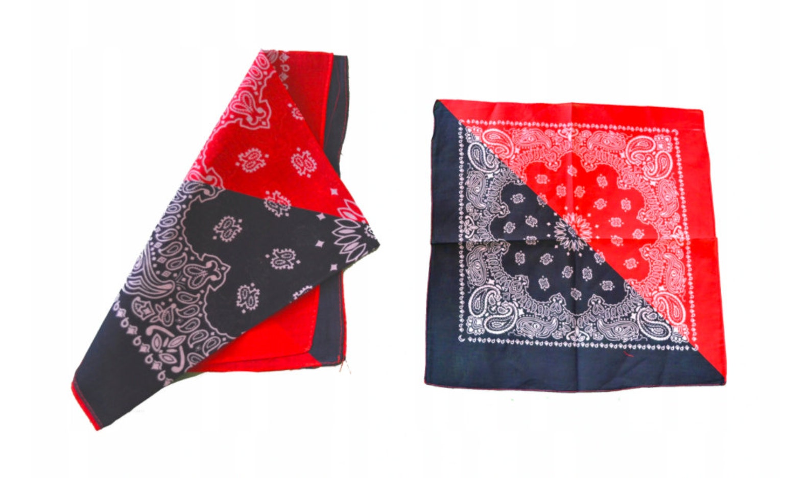 Bandana o Pañuelo Paisley Degradado rojo de 54x54 cm