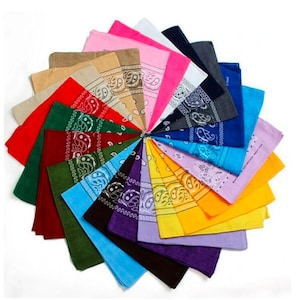 Cotton Bandanas - Thin Bandana - Colorful Bananas - Classic Neckerchief - Paisley Scarf - Colorful Bandana - Craft Base - DIY Supplies