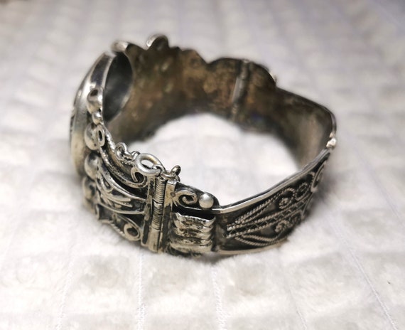 Antique Islamic Middle East Solid Silver Bangle B… - image 5