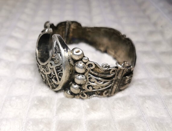 Antique Islamic Middle East Solid Silver Bangle B… - image 6