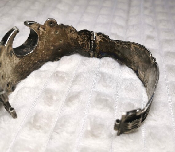Antique Islamic Middle East Solid Silver Bangle B… - image 9