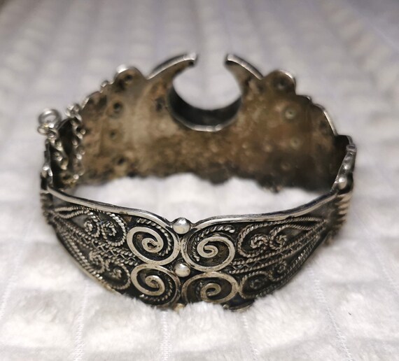 Antique Islamic Middle East Solid Silver Bangle B… - image 4