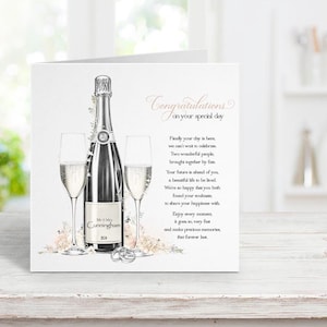 Carte de mariage personnalisée, carte de voeux pour un jour spécial, carte de voeux pour couple de jeunes mariés, à l'heureux couple