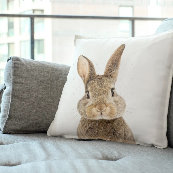 Brown bunny pillow Easter Decor Window Seat Cushion Cover Sofa Pillow Bunny Sofa Pillow  Cuddly Easter Bunny Cushion, Rabbit lover Gift,