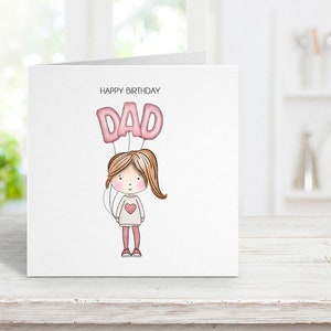 Happy Birthday Day Card featuring Balloons and Customizable Options, Dad, Daddy, Grandpa, Stepdad, Grandpa,Papa, Grandpa,Pops,