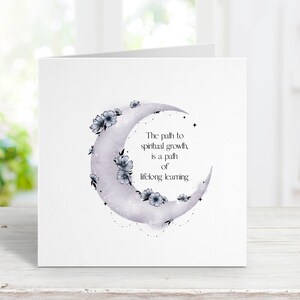 Carte spirituelle lune et soleil, carte-cadeau Positivity pour un ami, une belle carte à encadrer de 15 x 15 cm pour exprimer votre affection.