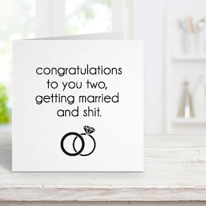 Carte de mariage drôle, carte de félicitations de mariage, voeux de fiançailles pour un ami,