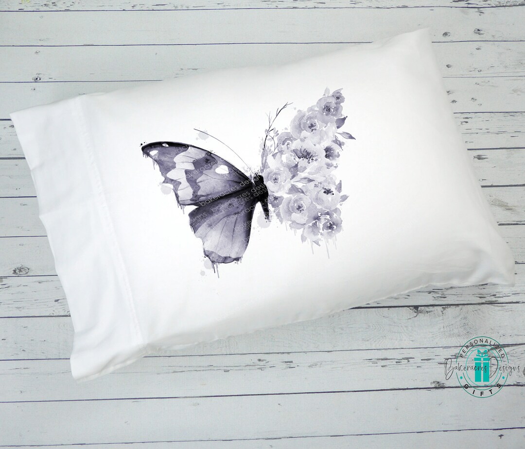 Pair of Butterfly Pillowcases for A Lilac Room, Pretty Nature