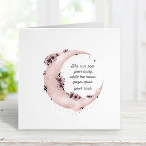Carte Lune et Soleil inspirantes : un cadeau sincère pour un ami | Carte artistique encadrée 6 x 6 pouces