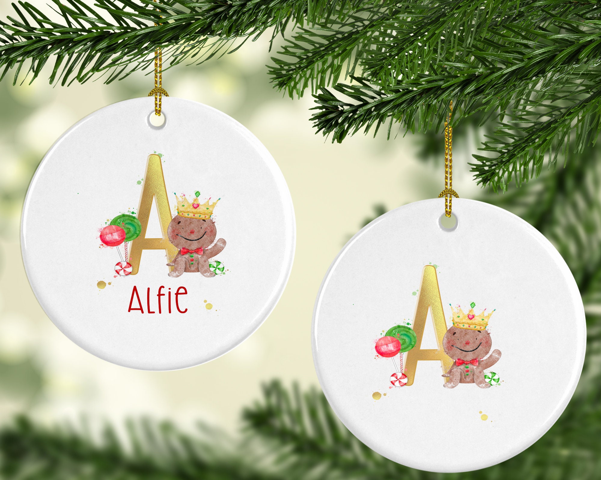 Alphabet Christmas Ornaments 
