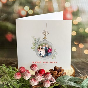 Carte de Noël personnalisée, Joyeuses Fêtes 2023, Ajoutez votre propre image photo, Cadeau pour grand-mère, Envoyez une carte à la famille
