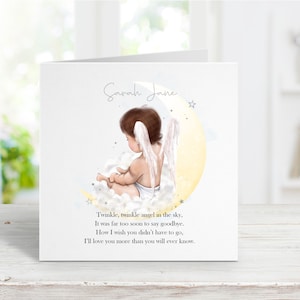 Carte commémorative personnalisée d'ange pour enfant, carte de sommeil de bébé né de deuil, carte de confort de perte d'un bébé, carte de perte de bébé pour des parents
