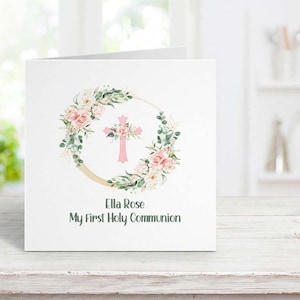 First Communion Card for Girl,  Personalized Card , Communion Gift Card