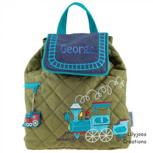 Livraison rapide Sac à dos matelassé personnalisé Train pour tout-petits Sac à dos pour chambre d'enfant Retour à l'école pour filles