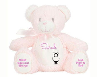 Personalised Stoma Colonoscopy Bag Message Teddy Bear - Plush Comfort Courage Strong Gift Child Adult Illness Sentiment