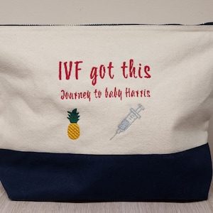 Personalisierte IVF Geschenk Medizin Tasche IVF Tasche Meds Tasche Unfruchtbarkeit Geschenk Unfruchtbarkeit Behandlung Geschenk ivf Baby Spritze Tasche