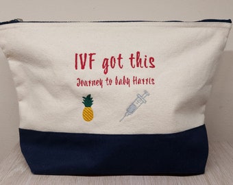 Personalised IVF Gift Medicine Bag Medication Infertility Treatment Baby Syringe Bag
