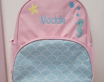 Mochila de sirena personalizada: mochila bordada para guardería