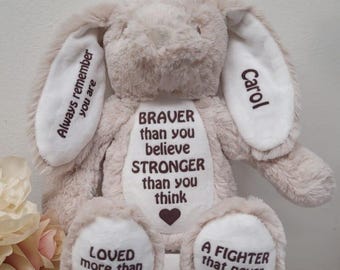 Personalised Braver Message Superhero Sentiment Being Brave Hosptial Child Anxiety Teddy Soft Plush Toy