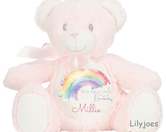 Message personnalisé qui ne peut pas encore sécher vos yeux, sentiment d'être courageux, jouet en peluche, cadeau baptême, baptême, communion, enfants, garçons, filles