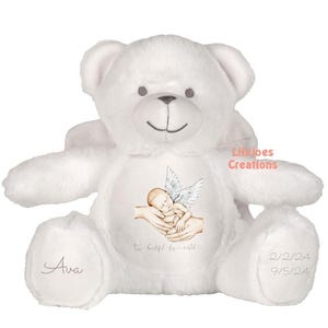 Personalised Angel Wings Memorial Bear Baby Loss Grief Gift