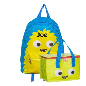 Livraison rapide Ensemble sac à dos Monster personnalisé et sac à lunch, cartable, sac à dos pour enfants, sac à dos pour enfants