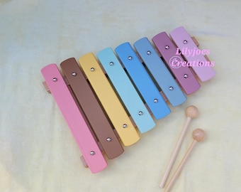 Pastel Wooden Xylophone: Baby Toddler Musical Toy
