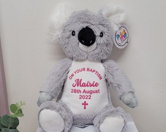 Personalised Koala Teddy Soft Plush Toy New Baby Gift Newborn Shower Birthday Present Keepsake