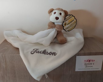Personalised Monkey Baby Comforter Blankie