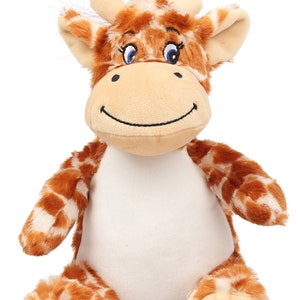 Personalised giraffe teddy and blanket gift set boys, soft plush toy, baby blanket gift, newborn gift, new baby, giraffe teddy, giraffe toy image 3