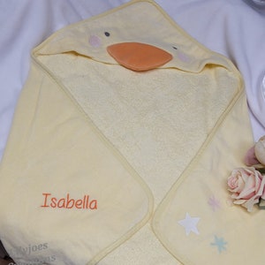 Toalla de patito personalizada para bebé
