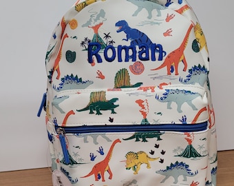 Personalised Dinosaur Backpack: Embroidered Kids School Bag