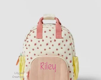 SPECIAL OFFER Personalised Mini Backpack Childrens Back Pack Kids Backpack Strawberry Backpack School Nursery Toddler