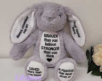 Personalised Braver Message Sentiment Being Brave teddy soft plush toy being a fighter children boys girls